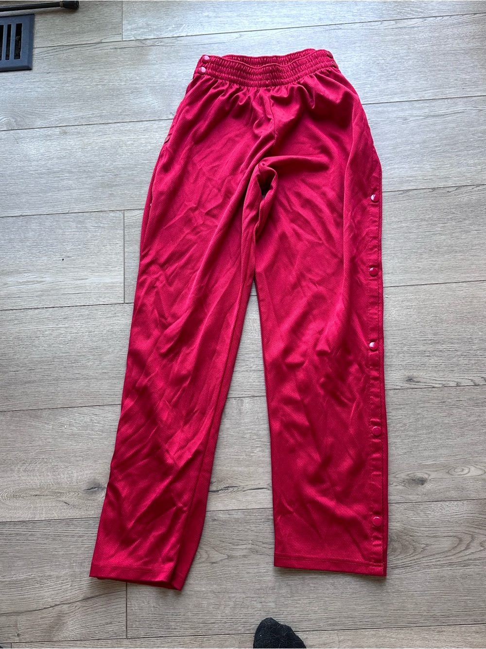 Alleson Athletic‎ Red Tearaway Basketball Warm Up Pants Adult Small Snap Side